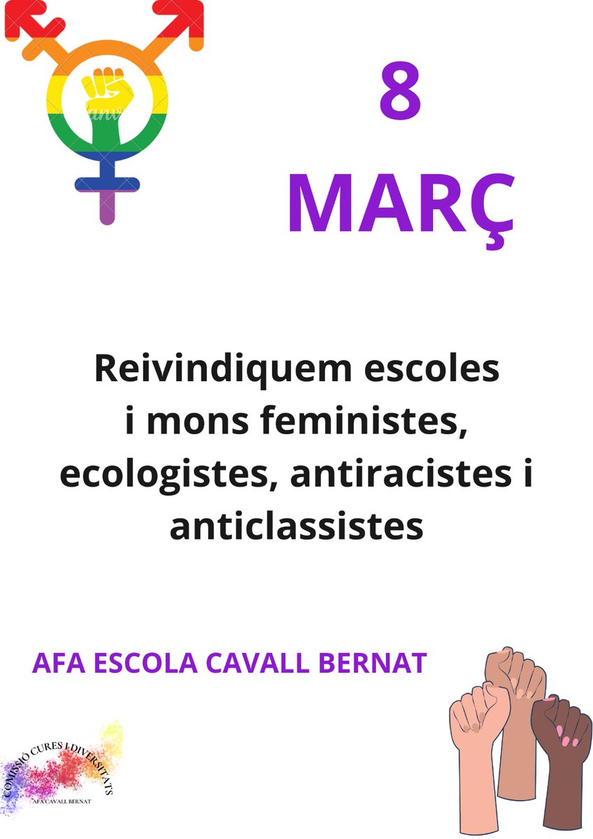 #8març reivindiquem #escoles #feministes 💜
#anticlassistes ✨️
#antiracistes✊🏿
#ecologistes🌱