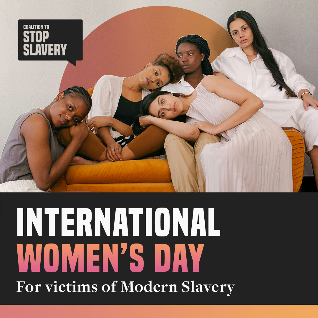 This #InternationalWomensDay2024 we are thinking of the millions of women and girls around the world trapped in #modernslavery and #forcedmarriage. Support the Coalition to Stop Slavery as we fight for change. #Endhumantrafficking now.
