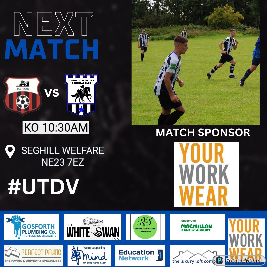 This Sunday’s game see’s us on our travels to face seghill. Been a while since the lads played, but every faith they will kick on from last outing #UTDV #cdsfl