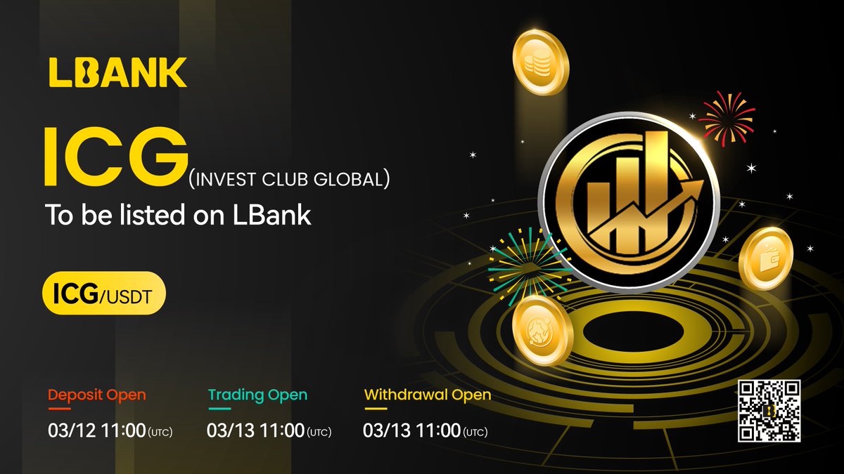 🌈New #listing ⛵️ $ICG (INVEST CLUB GLOBAL) will be listed on  LBank！@investclub_coin Invest Club Global is a cryptocurrency spot trading  initiative committed to transparency and user-centricity, as well as real  -estate and
