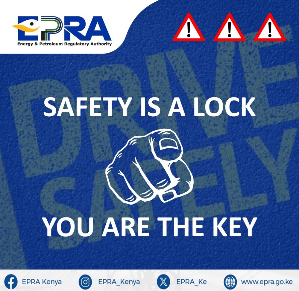 EPRA_KE's tweet photo. Safety is a lock, you are the key. Drive Safely and Save Lives #EpraCares ^BO https://t.co/2vmaQlquVV