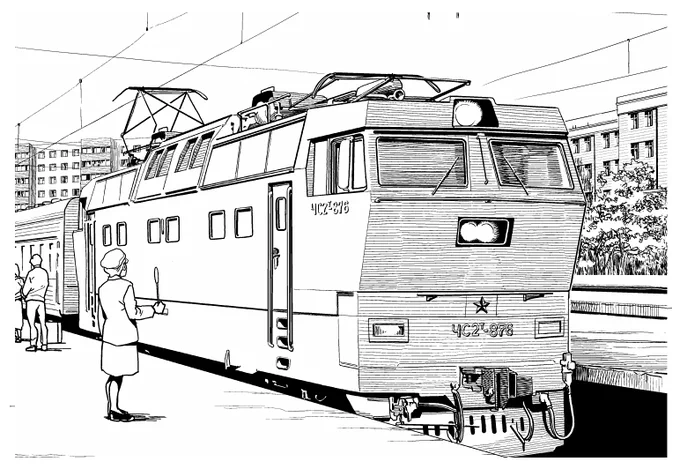 本日発売のヤングアニマル『#チェルノブイリの祈り』第10話は原発の隣で生まれ育った女性のお話。今回は乗り物が多数登場。特に列車は調べるのが大変でした。機関車はЧС2Т型のブレーキ試験車876号機で量産型と顔のデザインが異なるレア車両。漫画・熊谷雄太(  ) 