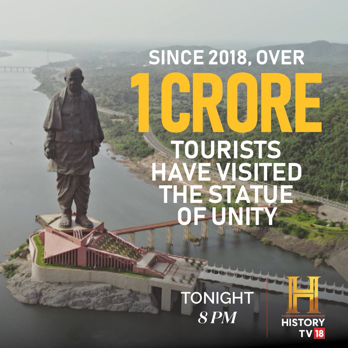 People from not just across India but all over the world throng Ekta Nagar to see this new-age marvel. ‘Statue Of Unity: Ekta Ka Prateek', premieres #Tonight at 8 PM on @HistoryTV18. #StatueOfUnityOnHistoryTV18 #EktaKaPrateek #WorldsTallestStatue @narendramodi @akshaykumar