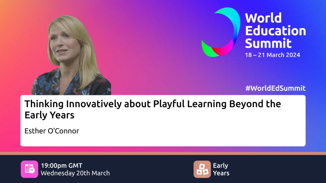 Esther O'Connor presents a through provoking topic at the World Education Summit 2024, join her and other inspiration speakers at the the Biggest Online Conference in Education. bit.ly/3TsAUM8 #iwd2024 #womenleadingtheway #WorldEdSummit