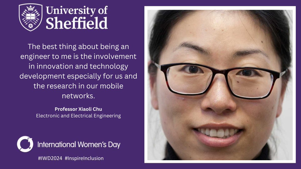 Happy #IWD2024! We asked our engineers what they love about engineering and this is what
Professor Xiaoli Chu had to say! 

📷Visit our Wall of Women webpage for more incredible female engineers and their stories 📷sheffield.ac.uk/engineering/ab… #WomenInEngineering
