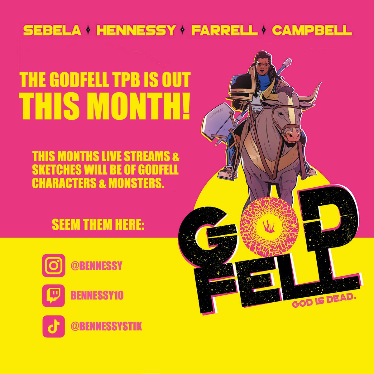 Here's the drawing I did on <a href="/Twitch/">Twitch</a> last night! Thanks a mill for tuning in. I have a lot more to come this month as the GODFELL collected volume is on its way!

Here's a pic of our two heroes, just in time for #InternationalWomensDay too!