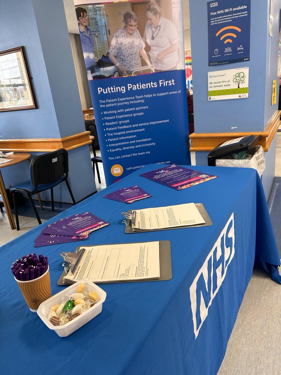 The Patient Experience Team are at the League of Friends café by Outpatients at the Royal Shrewsbury Hospital capturing feedback from people accessing the hospital. Visit them to feed into the information that will help inform the Patient and Carer Experience Strategy.