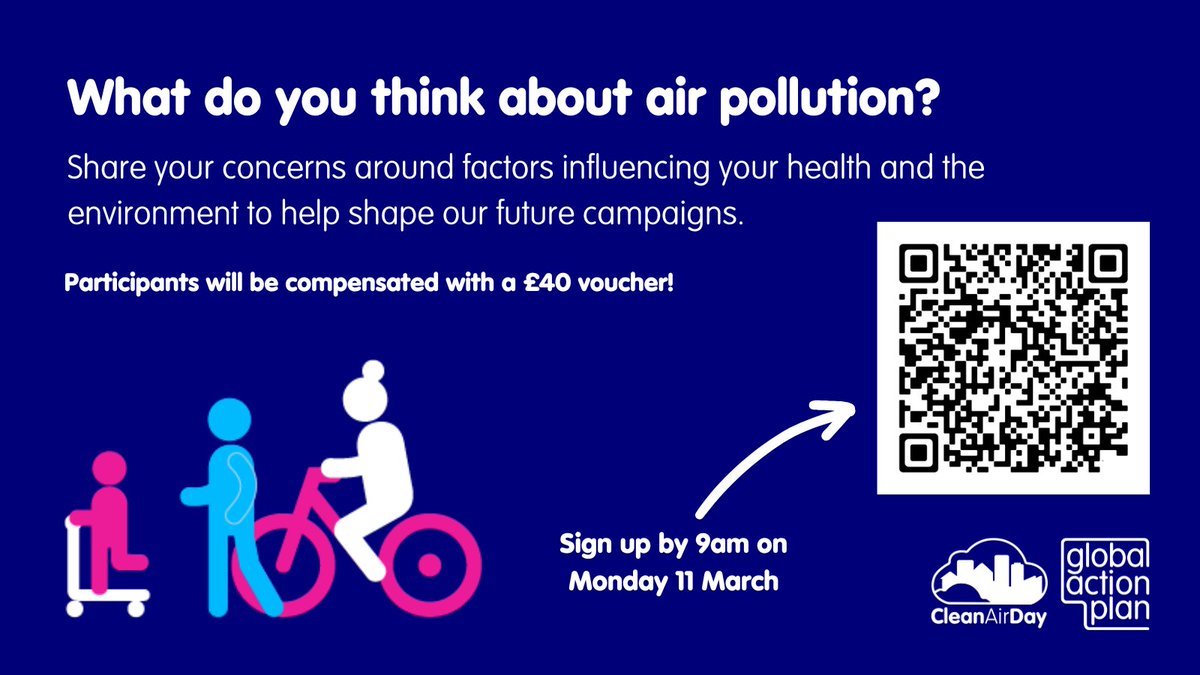 What do you think about #AirPollution? We are conducting focus groups to learn more about public concerns around the environment and health. They will last for 90 mins, and participants will be compensated with a £40 voucher! Sign up now to take part 👇 bit.ly/air-pollution-…