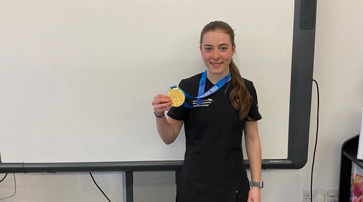 This #InternationalWomensDay2024 we're celebrating some of the amazing staff and students here at New College Lanarkshire! Hairdressing student Holly Burke recently took home a gold medal in Curling at the 2024 Youth Olympics! 🙌 #InspireInclusion