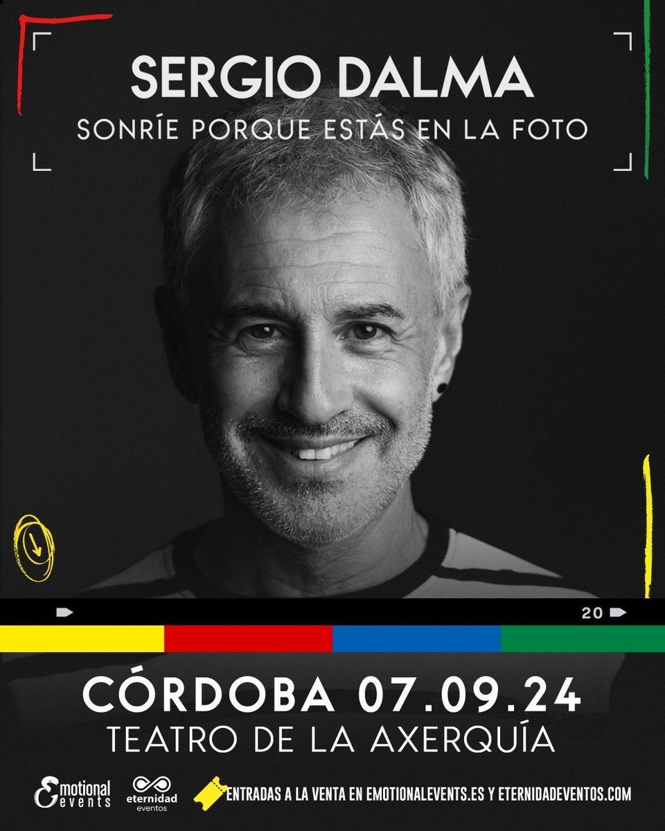 ¡Hazte con tu entrada para ver a Sergio Dalma este 7 de septiembre en Córdoba! No lo dudes y hazte con tu pase a una noche de lo más especial😉 Entradas👇: emotionalevents.es/evento/sergio-… #sergiodalma #sonríeporqueestásenlafoto #córdoba #emotionalevents