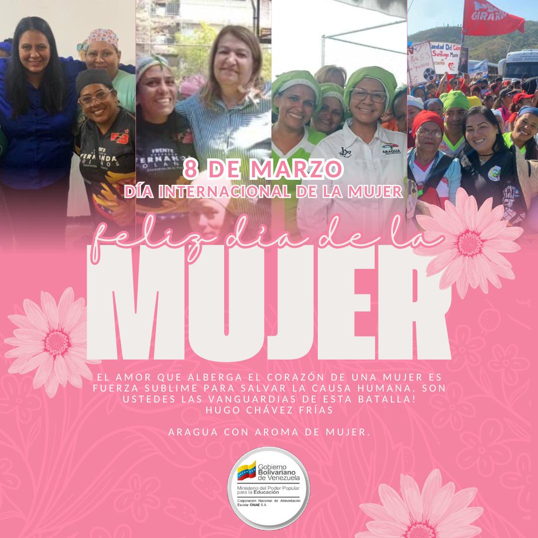 #CNAE, felicita a todas Las maravillosas Mujeres y fortalecidas con nuestro Presidente @NicolasMaduro por la creación de #VenezuelaMujer @_LaAvanzadora @Soykarinacarpio @LeiraSuarezPsuv @pedrodiazg59 @cnaeoficial @RubenFlores2022 @LealTelleria @MinAlimenVen @Minppal_aragua