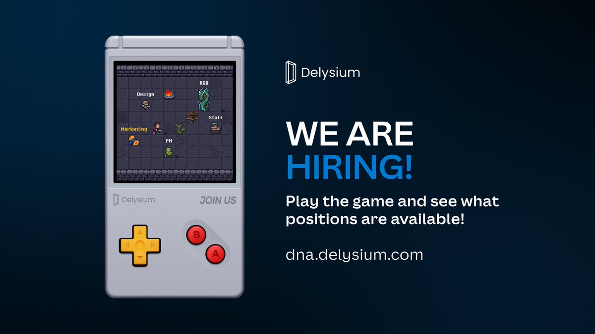 Prepare for a blast from the past as you game your way to your dream job - Our hiring page is a Gameboy! Slash monsters to find out: dna.delysium.com