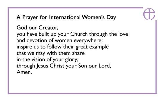 On #InternationalWomensDay I give thanks for the women in my life, the church and across the world whose lives, commitment, courage, and compassion enrich their families, enhance the communities of which they are part, help to build the Kingdom of God and share love.