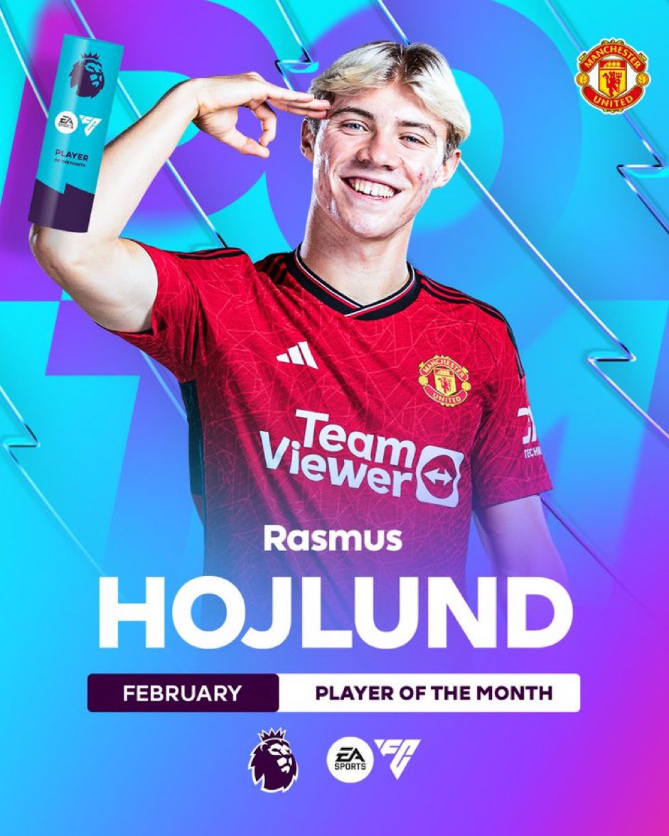 PLFrance_'s tweet photo. 🚨 Rasmus Hojlund est élu meilleur joueur de Premier League du mois de février ! ⭐️🇩🇰 

C’est mérité ? https://t.co/ZSpk9xrsBa