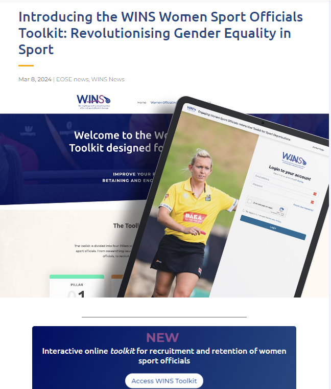 On International Women's Day read all about the launch of the indispensable resources in support of sport officiating and gender equality produced by the WINS project: eose.org/introducing-th…