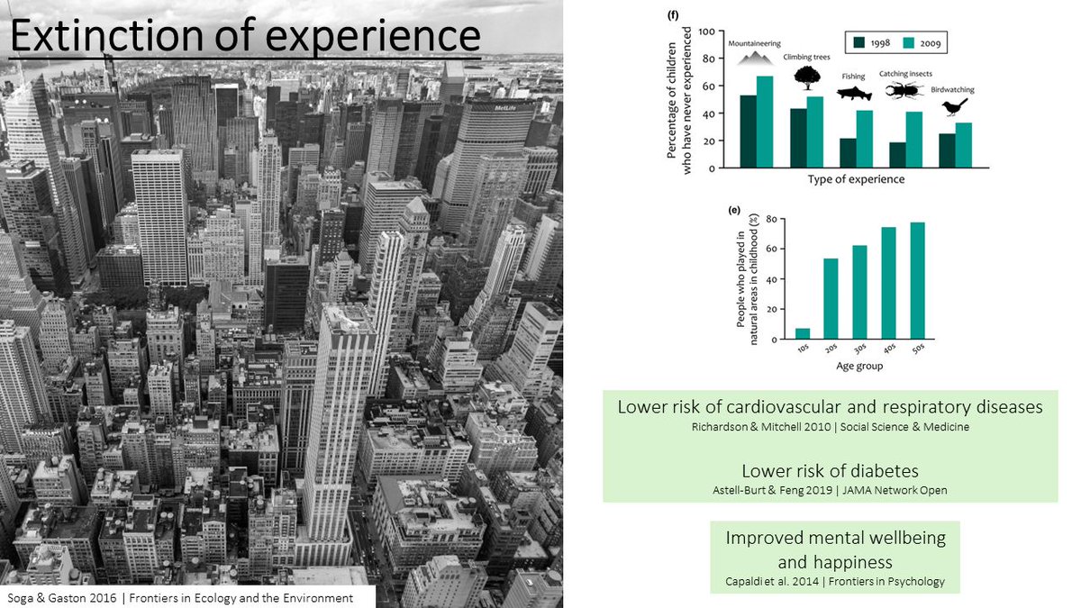 Nat_B_Zielonka's tweet photo. @ueaceec @LynnDicks @_SimonButler @CatMorrison18 3/6 #CEEC24 This is fuelling the #extinctionofexperience. We have fewer opportunities to interact with nature 🏞️, which is particularly notable in children.

⌛️Time in nature = 📈 mental well-being and happiness &amp; 📉 risk of developing serious conditions https://t.co/xtcWrcdQmM