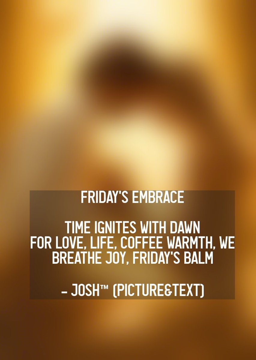 JoshNovak's tweet photo. ▫️hey, its Friday! the day where time seems to slow down just for us, its time to indulge in all the things we love - from spending time with loved ones to sipping on a steaming hot cup of coffee; so lets make the most of it and enjoy every moment! 🙏🏼☕ 🤎

➪ "embrace the slow pace of Friday and savor every moment with loved ones and a hot cup of coffee. Happy Friday!"🪄🙋
#FridayFeeling #SlowDownTime #WeekendVibes #QualityTime #CherishTheMoments #HappyFriday #IndulgeInJoy #FamilyTime #SavorTheDay