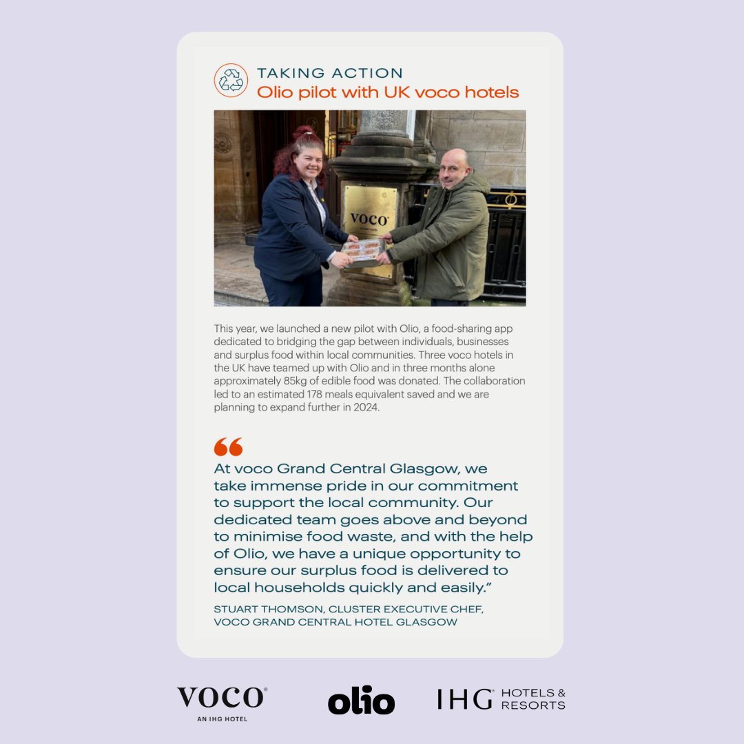 It's been great working with @IHGhotels and @vocohotels to rescue food and share it with members of the local community 💚 We were thrilled to be included in their impressive report: ihgplc.com/~/media/Files/…