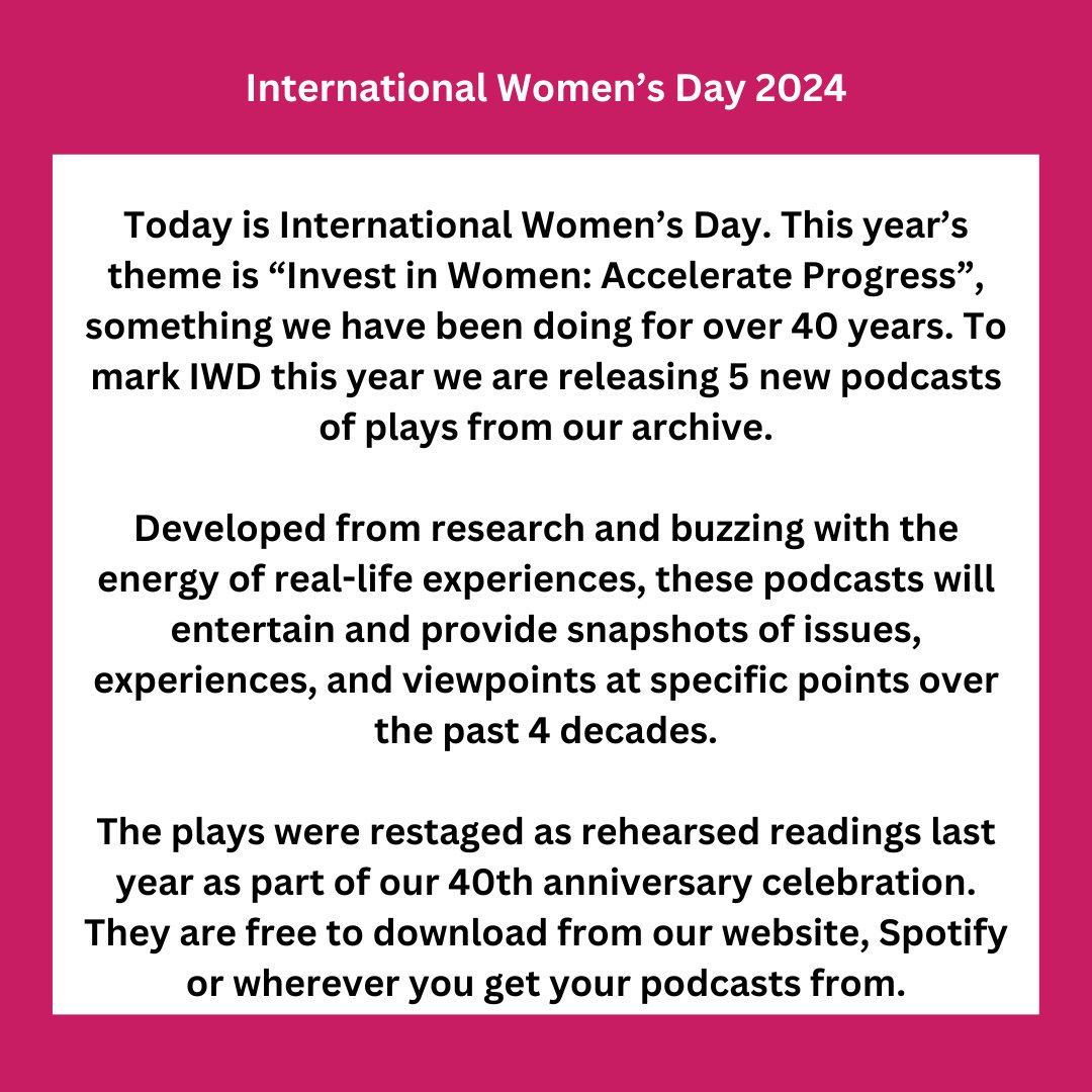 #InternationalWomensDay womenandtheatre.co.uk/revival-podcas…