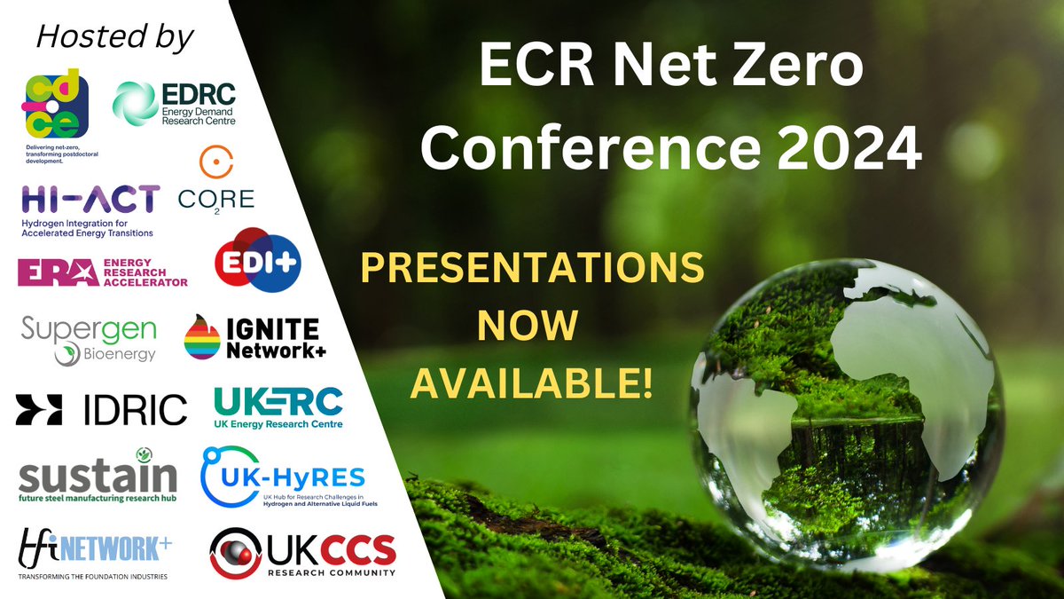 Slide packs from our fantastic ECR Net Zero Conference last week are now available on the conference webpage! Check them out again if you were there, or see what you missed if you weren't 😁👇 Huge thanks again to all our wonderful speakers! ukccsrc.ac.uk/ecr-net-zero-c…