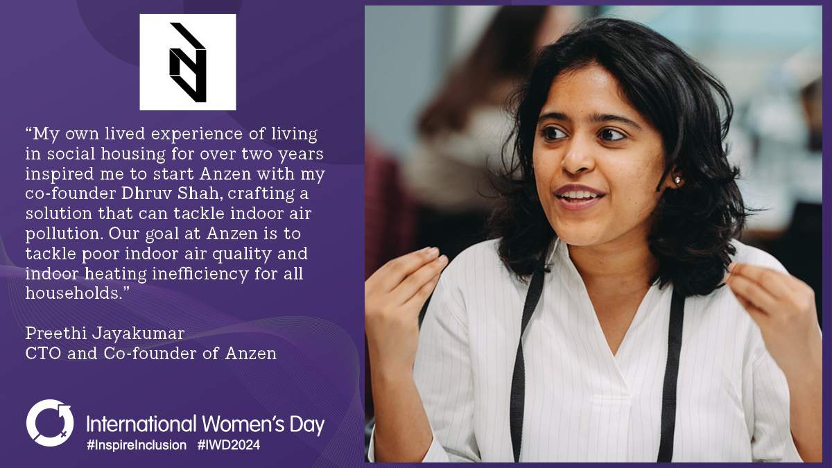 🌟 Celebrating #WomeninCleanTech with a spotlight on #BetterFuturesRetrofitAccelerator and its equitable innovator Preethi Jayakumar, co-founder of Anzen revolutionising indoor climate control for all🏡

#WiCLondon #InspireInclusion #IWD2024 #WomenAtImperial #InvestInWomen #UKSPF