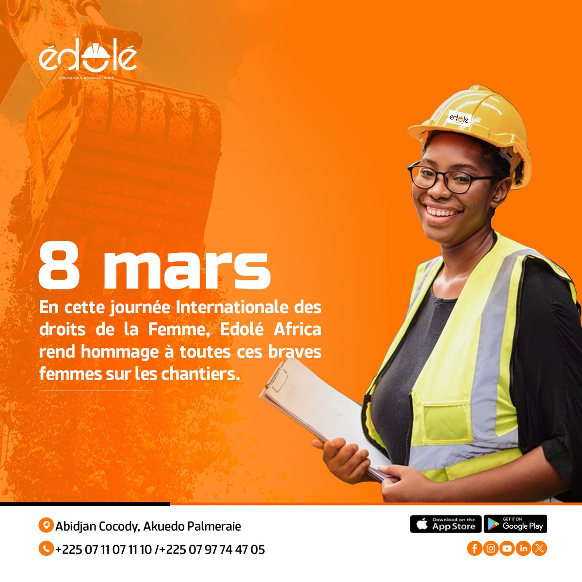 edoleafricaci's tweet photo. Joyeuse Journée internationale de la femme à toutes les femmes extraordinaires qui ont façonné notre passé, qui enrichissent notre présent et qui inspirent notre avenir. 🥳💪🏾
#EdoleAfrica #EACI #LancementEACI #BTPInnovant #SolutionNumerique #8mars #droitdelafemme https://t.co/QmGhVxedsI