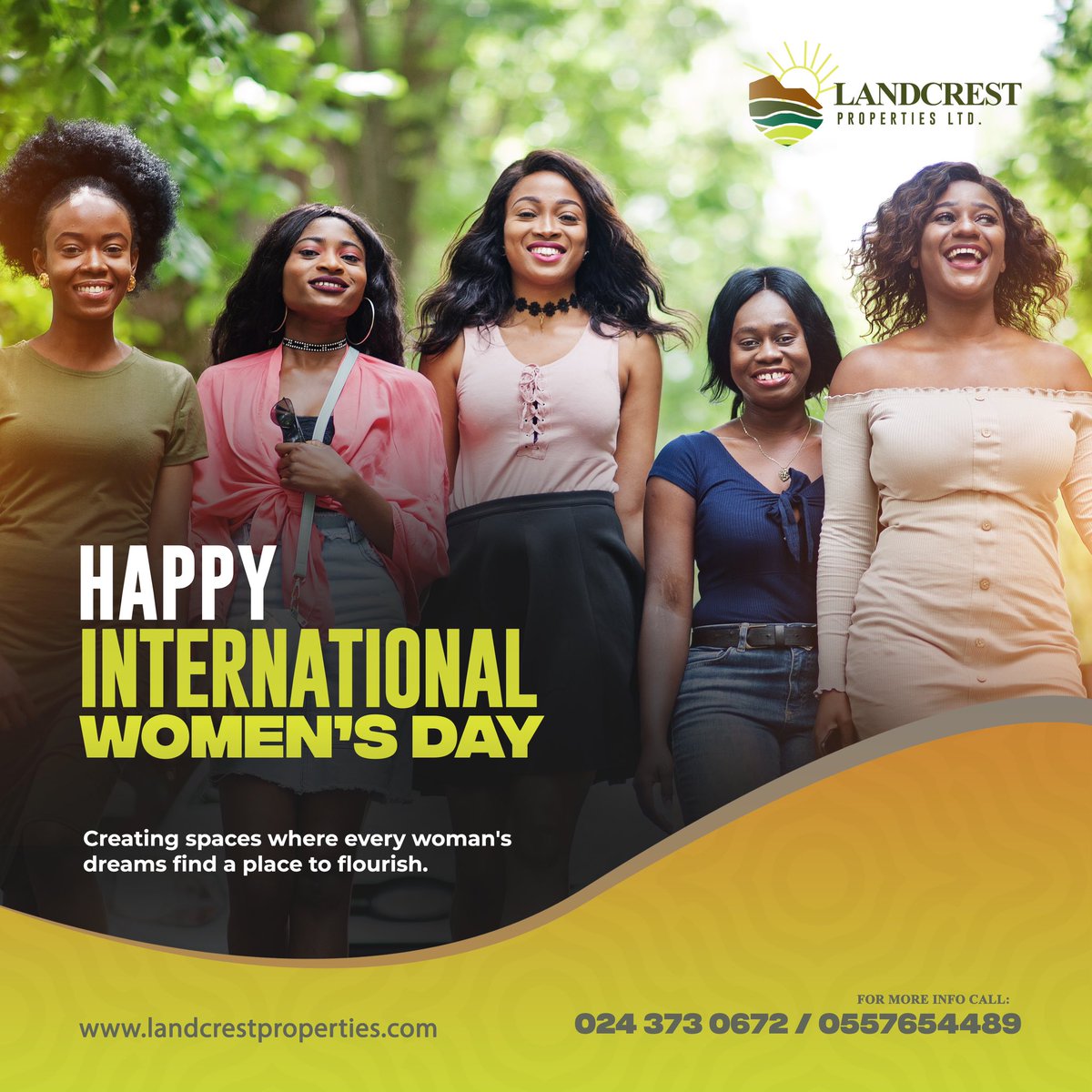 Landcrestprop's tweet photo. To the wonderful women breaking barriers and shaping our world today, happy international women’s day! 

#landcrestproperties #RealEstate #AffordableHousingForEveryone #investinwomen https://t.co/inh0wsC4xS