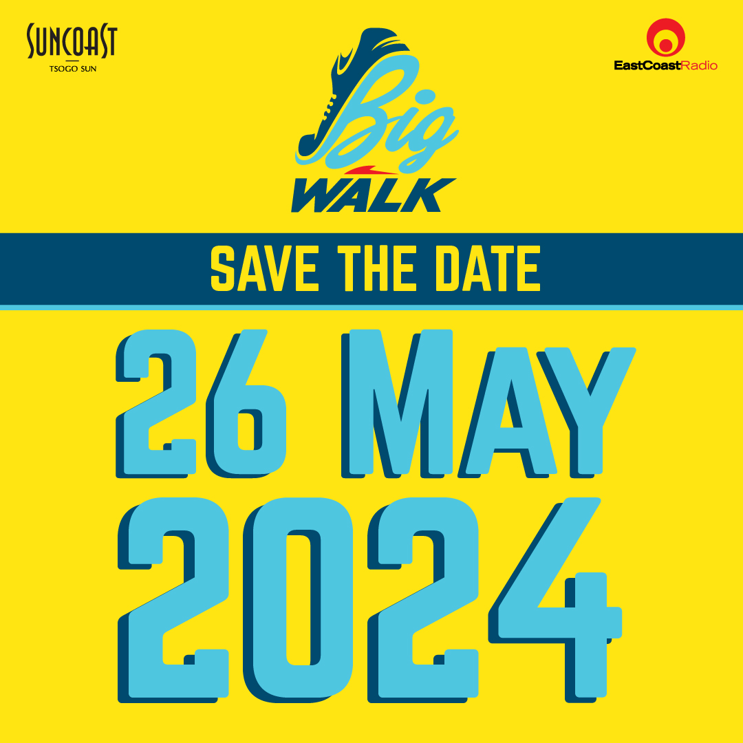 Get your steps in and your spirits high because the Suncoast @ecr Big Walk returns this May and we're stepping up the excitement!🚶🏾‍♀️🚶🏾🌞Tune in to ECR on 15 March to find out more! #suncoastdurban #bigwalk2024 #bigwalkisback