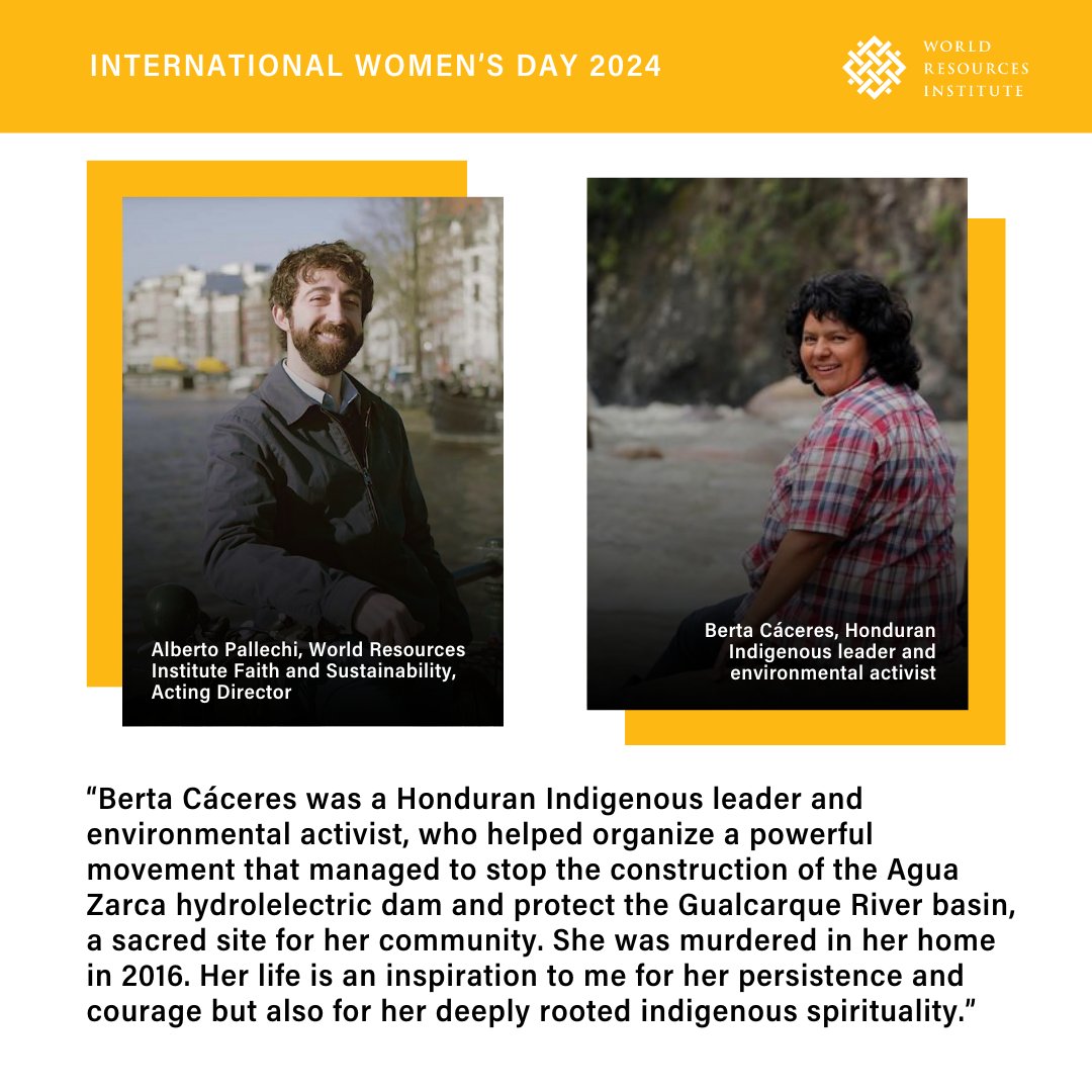 On #InternationalWomensDay, let’s honor the enduring legacy of #WomenInClimate, like @WorldResources’s @Pal_Alb's environmental champion Berta Cáceres (1971 – 2016), who fought tirelessly for indigenous rights & nature protection. 👇🏻 See more: t.ly/Hv1sC