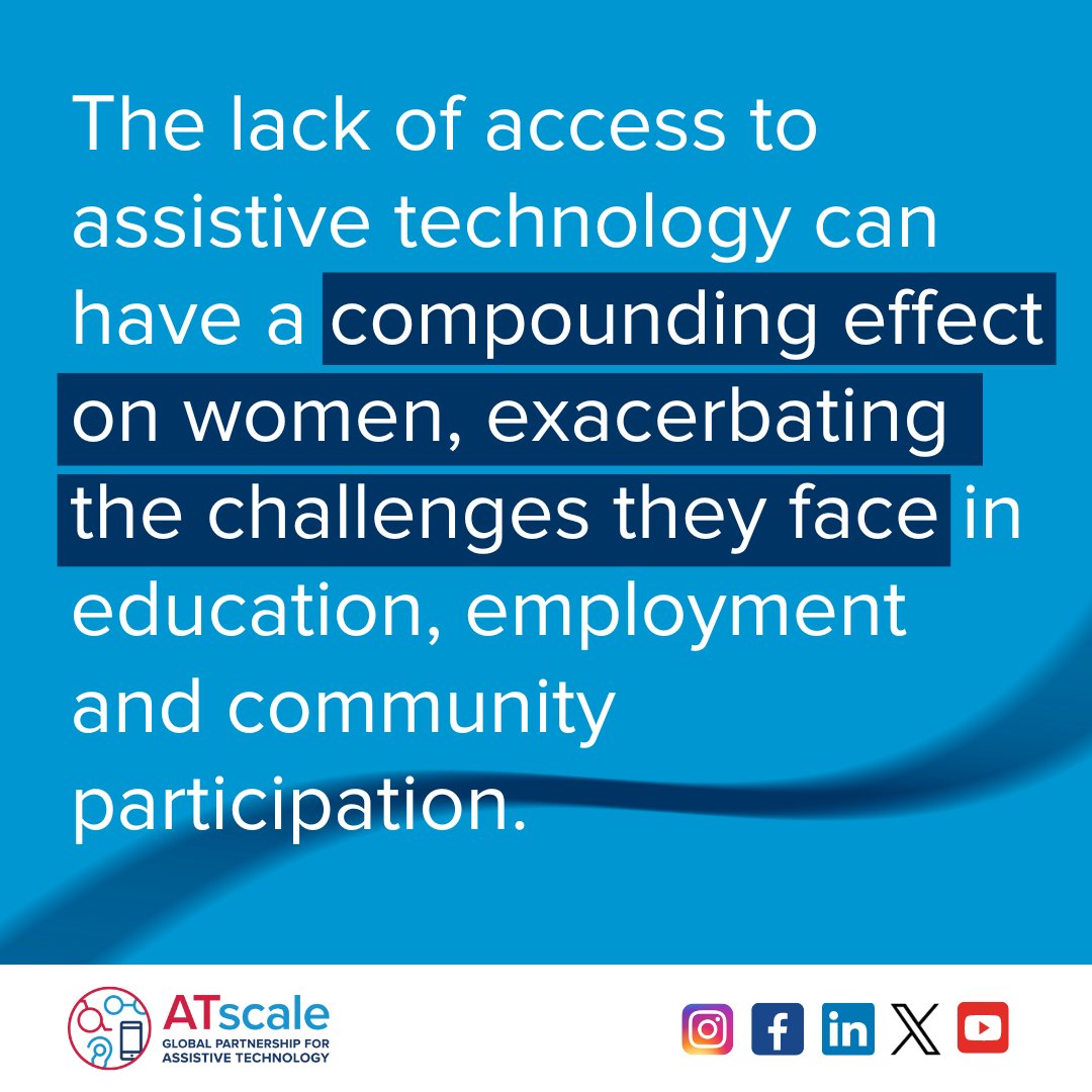 Did you know that some available #AssistiveTechnology often overlooks the needs of women & girls in design & development, resulting in products that can be difficult to use? Let’s work together to ensure access to appropriate AT for women & girls this #IWD2024! 💜 #GenderEquality