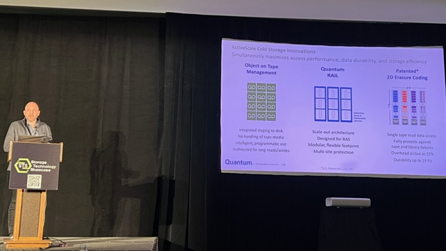 QuantumCorp's tweet image. Some live shots of Jordan at the Storage Technology Showcase, presenting on Optimizing Data Lifecycles, Pipelines, and Workflows - plus, his panel discussion. #datalifecycle #datamangement #datapipelines