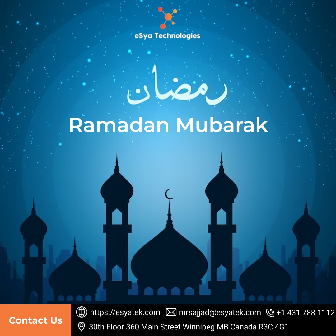 esyateck's tweet photo. Ramadan brings us the opportunity to cleanse our souls, strengthen our faith, and renew our intentions. Wishing you a spiritually fulfilling #Ramadan  from the eSya Technologies 🙏
🌐https://t.co/VOZ5FerHYD 

#eSyaTechSolutions #eSyaTechnologies #RamadanWishes #Winnipeg #Canada https://t.co/TYWDel08FB