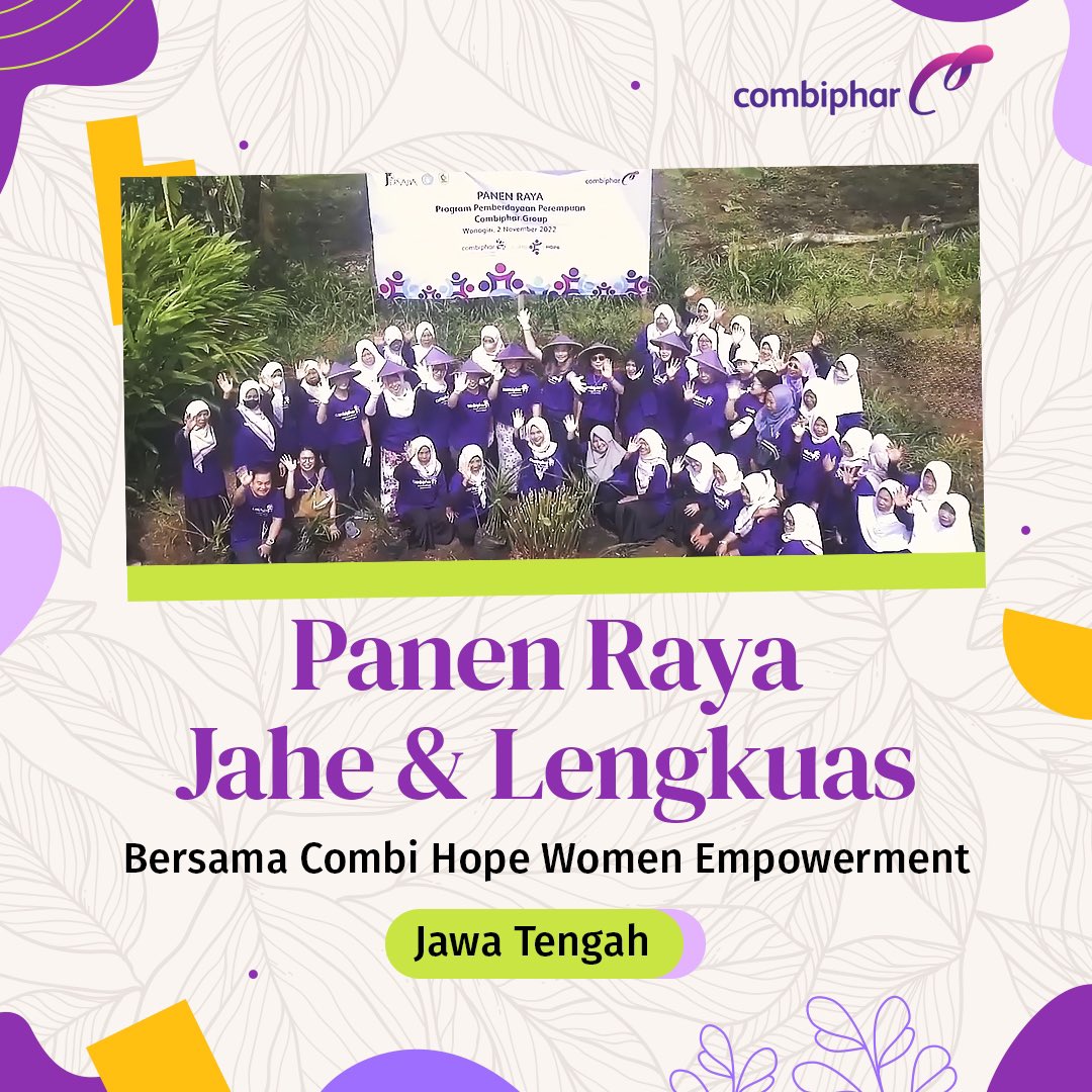 combipharID's tweet photo. Momen luar biasa, panen raya jahe dan lengkuas!🥳

Combi Hope Women Empowerment adalah salah satu wujud nyata komitmen Combiphar untuk meningkatkan kualitas hidup dan kesehatan masyarakat Indonesia melalui pemberdayaan perempuan. Perempuan bisa memberikan potensi yang luar biasa. https://t.co/tzxzDSyLoP