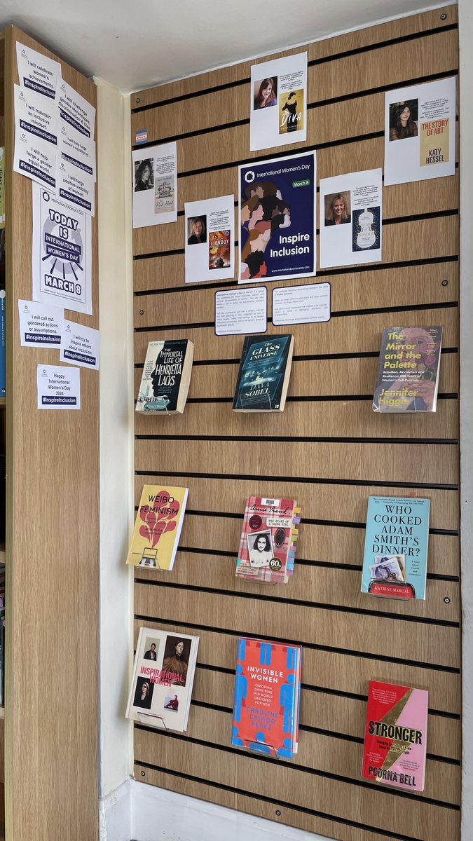 WSchoolLibrary's tweet image. This #InternationalWomensDay, we're Inspiring Inclusion through our selection of books on display. We're also showcasing some Old Westminster authors! Thanks to Mrs Fella at @WestminsterUS for the lovely posters✍️