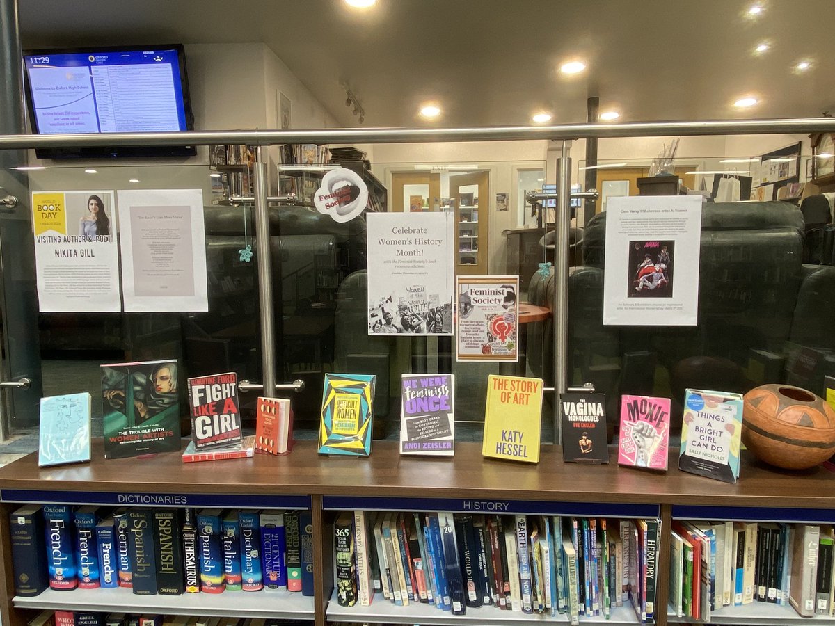 Happy #InternationalWomensDay ! Our student Feminist Society has put together this book display in the library, which keeps changing as so many of the books are getting borrowed!