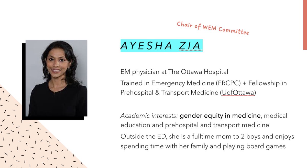 On this #InternationalWomensDay , we celebrate Ayesha Zia, Chair of the CAEP WEM Committee, for her daily efforts to enhance the emergency medicine field for women physicians. Thank you, Ayesha, for your invaluable work! 💪 @CAEP_Docs @emergmedottawa #WomeninEM