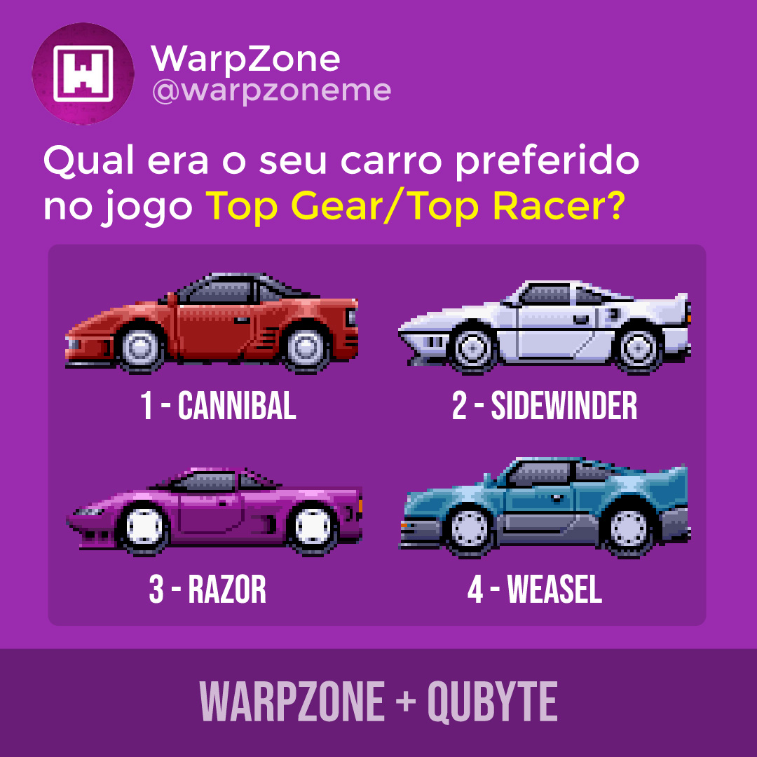 WarpZoneMe's tweet image. Todo mundo tinha um carro preferido em Top Gear. Qual era o seu?

Colecione as camisetas oficiais: lojawarpzone.com.br/topracer/

#warpzone #videogame #topracercollection #retrogame #snes #topgear #retro @qubytegames