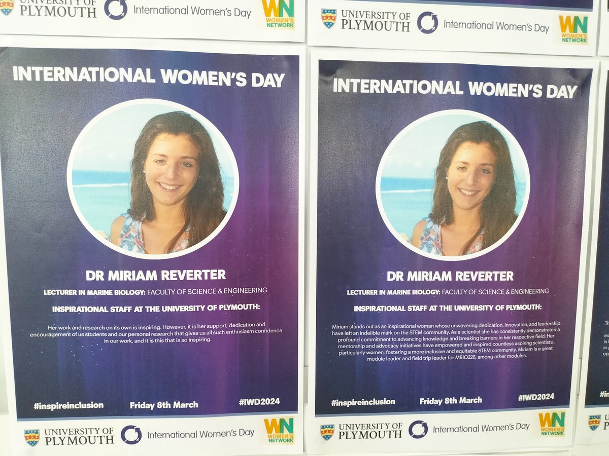 Happy Women's International Day! To celebrate women @PlymUni has gathered some opinions of inspirational women staff. It is nice to see so many featured colleagues! #marinebiology #womeninSTEM @plymouthbiol @MBERC_PlymUni @Louise_Firth_IE @ClareEmbling @Dr_Sian_Rees