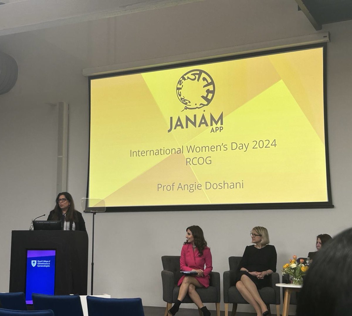 angiedoshani's tweet photo. A fabulous inspiring day @RCObsGyn celebrating #InternationalWomensDay delighted to showcase the #Janamapp helping to reduce inequalities in Southasian maternal health. Thank-you for your support @RaneeThakar @_KateLancaster @HShehata77 @GeetaNayar01 https://t.co/xLFLUIFOSy