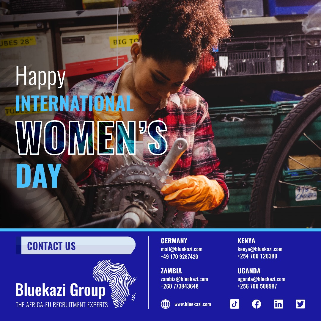 Team Bluekazi Group would like to honor the incredible women who pave the way for progress and equality. May your light shine brightly and guide other's. Happy International Women's Day!

#recruitmentagency #workingingermany #workabroad #germanyopportunities #relocationjobs