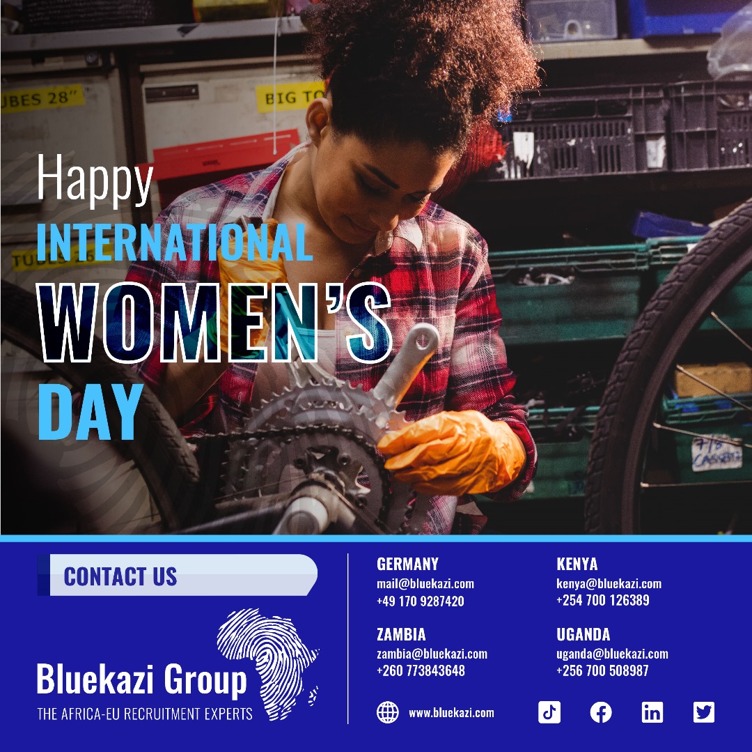 BluekaziGroup's tweet image. Team Bluekazi Group would like to honor the incredible women who pave the way for progress and equality. May your light shine brightly and guide other's. Happy International Women's Day!

#recruitmentagency #workingingermany #workabroad #germanyopportunities #relocationjobs