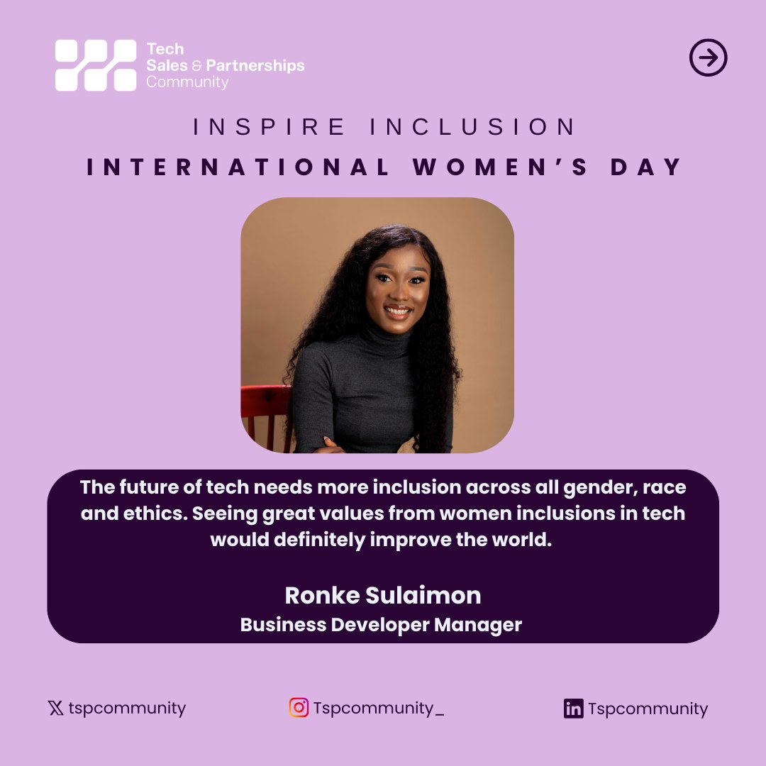 TspCommunity's tweet photo. Swipe for wholesome quotes by some of our women in @tspcommunity_>>>

#InspireInclusion #IWD2024 #WomenInTechSales #WomenInRevenue #TechSales #TSPCommunity #TechSalesCommunity https://t.co/SSHavxlu0j