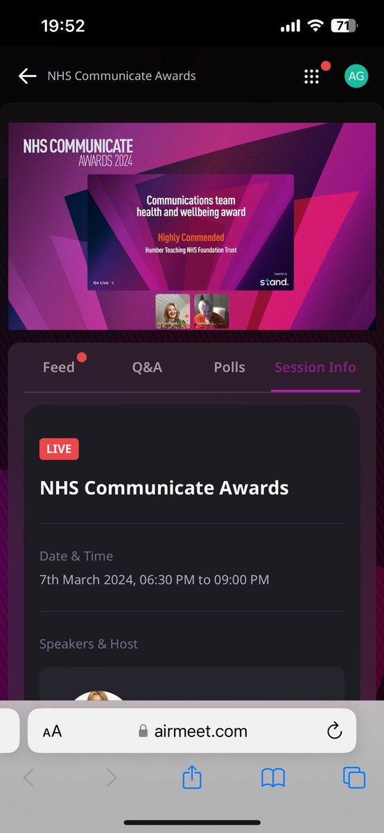 Well done to our fabulous communication team on the award - in a highly contested category - Well deserved! <a href="/HumberNHSFT/">Humber Teaching NHS Foundation Trust</a>