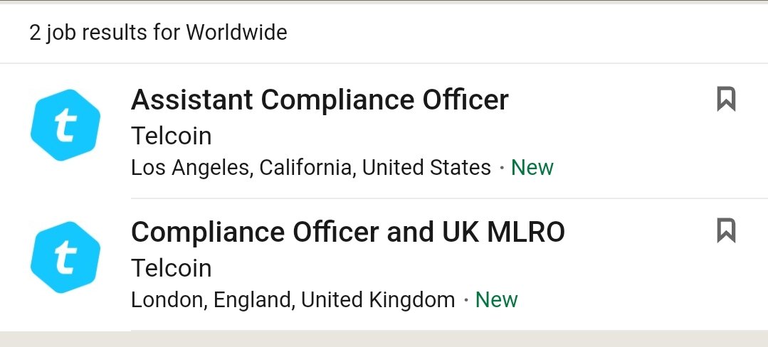 #Telcoin hiring in US & UK for #compliance roles. We know #AML / #MLRO and #KYC are critical for widespread legislative compliance.

Marks a further expansion of the 🇬🇧 operations, looking for full #FCA compliance?

#Fintech #DeFi #Banking #Money #DigitalCash #Assets

$TEL the 🌍