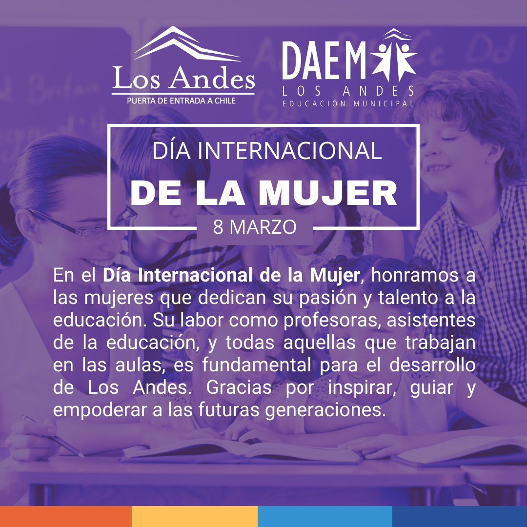 DAEMLosAndes's tweet photo. 🟣 En el #DíaInternacionalDeLaMujer, destacamos a todas las mujeres que se desempeñan en el área de la educación, formando, inspirando y velando por estudiantes de todas las edades. 👩🏻‍🏫 ¡Mujeres power! 💪🏻 https://t.co/cw9gOHBGXD