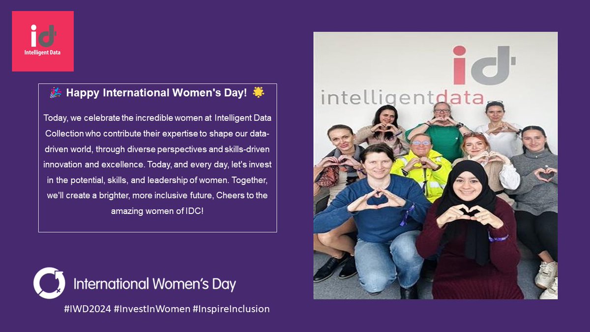 IntelligentDat5's tweet photo. 🌟 Investing in Women, Celebrating Success! 🎉

Happy International Women's Day from Intelligent Data Collection! 

Here's to investing in women, breaking barriers, and fostering diversity! 💪👩‍💻

#IWD2024 #InvestInWomen #InspireInclusion #EmpowerEquality https://t.co/ZCno99BP50