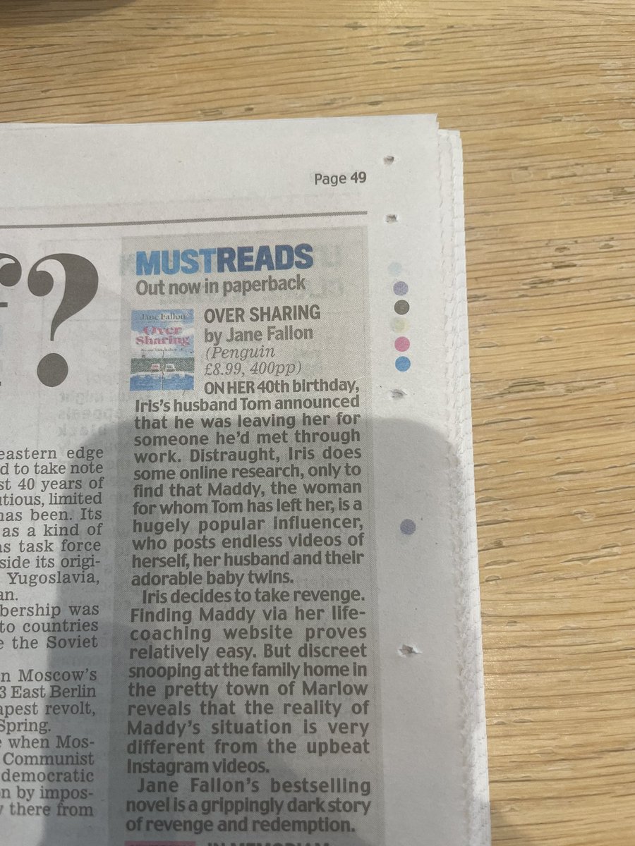 Brilliant review in today’s Mail <a href="/JaneFallon/">Jane Fallon</a> 💪