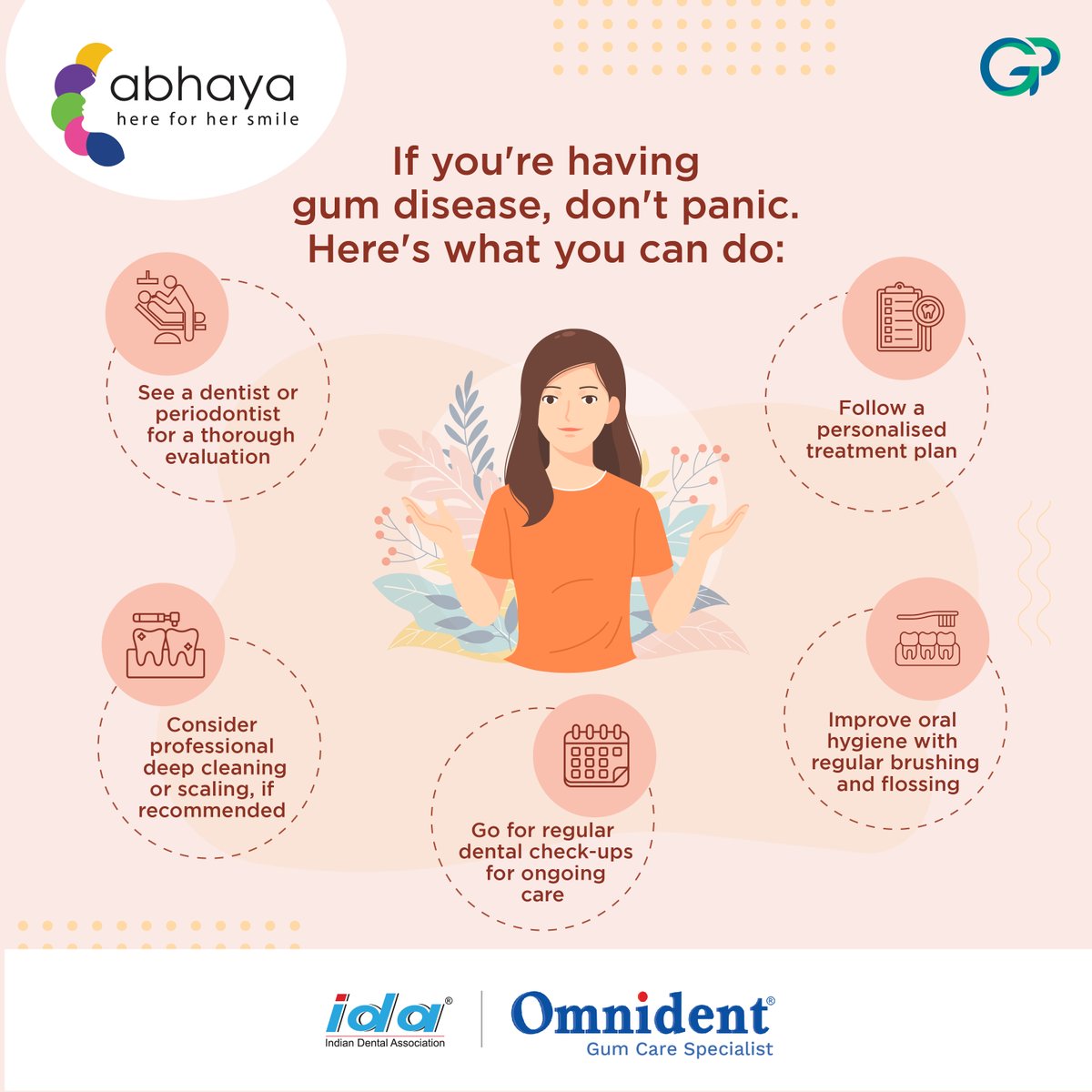 Early intervention is key for gum disease, so make sure to see your dentist right way if you are suffering. Take control of your gum health and reclaim your confident smile! 

#HealthySmilesMatter #Abhaya #ida