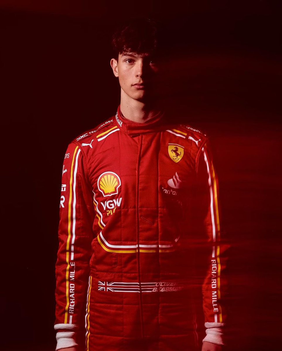 ourleclerc's tweet photo. facts สำหรับ Oliver Bearman สำหรับ debut race วันพรุ่งนี้

- จะเป็นนักแข่งที่อายุน้อยที่สุดของเฟอร์รารี่ อายุ 18 ปี 306 วัน
- จะเป็นนักแข่งเฟอร์รารี่คนที่ 3 ที่เป็นรุกกี้ คนล่าสุดคือ Arturo Merzario ปี 1972
- จะเป็นนักแข่งอังกฤษคนแรกในรอบ 17 ปีที่แข่งให้เฟอร์รารี่ https://t.co/08A0nyRuac