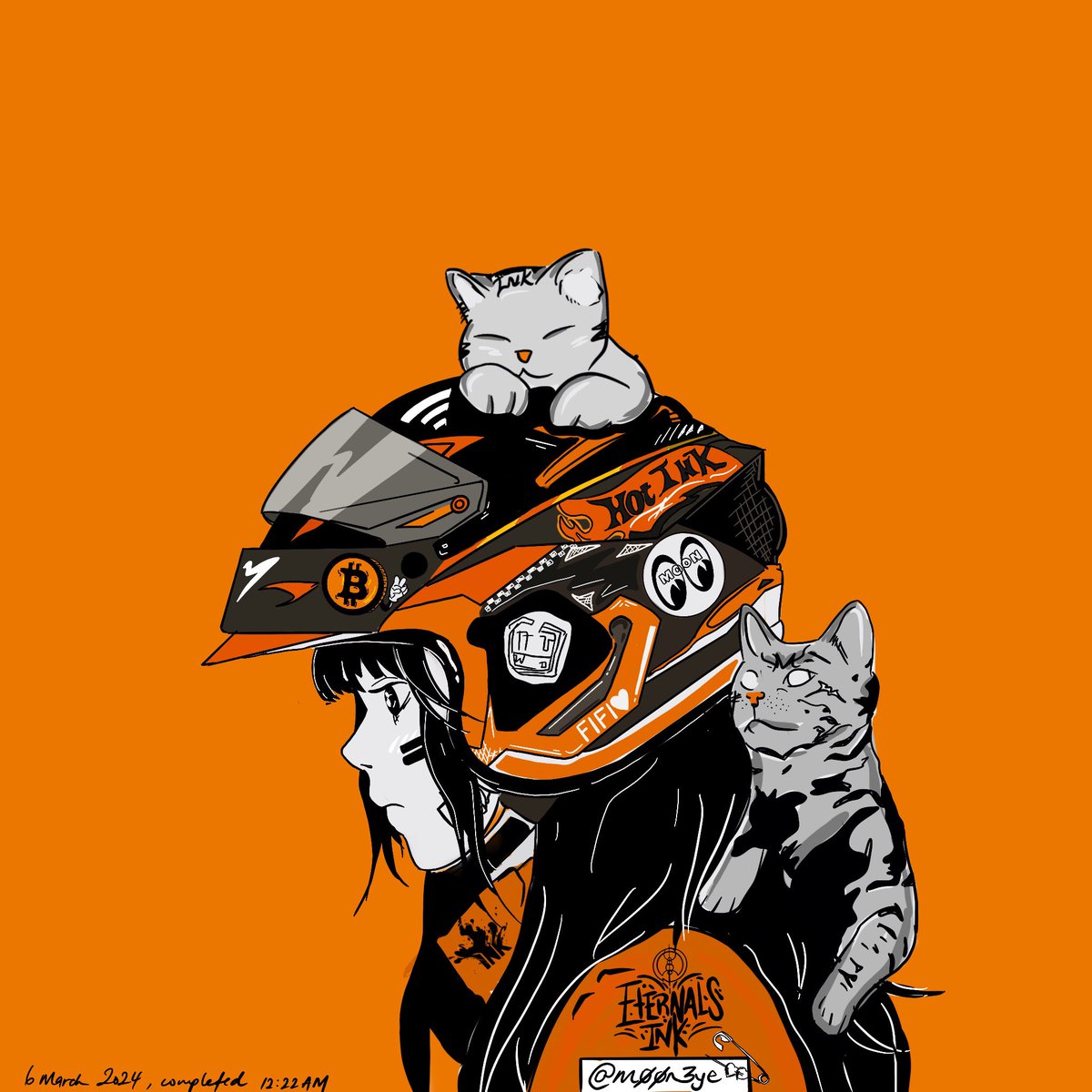 m00n3ye's tweet photo. I wanna see more pets on fanarts! 

Let’s start a movement on  @inkonbtc on the timeline!!! #inkonbtc #fanart #pets #eternalsink 

This is my #3 fanart for ink 🧡 https://t.co/rDQHNq8JSt